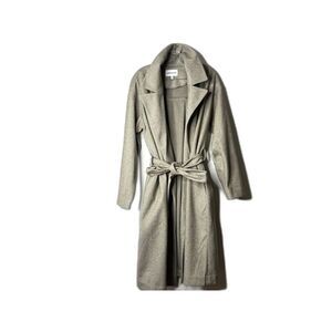 Elizabeth & James Women Belted Trench Coat Herringbone XL  Brown Lagenlook Class